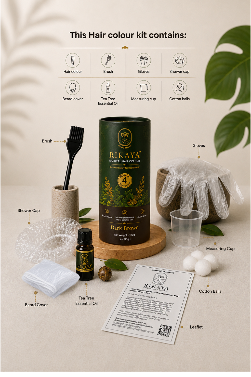 Natural Hair Colour Kit- Dark Brown